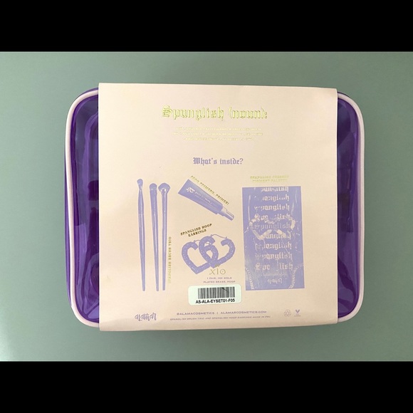 Bundle Alamar Eyeshadow & Primer Makeup Brushes Hoop Earrings & Case 10”x8” NWT - Picture 8 of 8